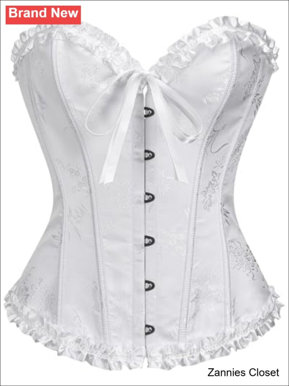 ✨ 14-Bone Overbust Corset Top Gothic Steampunk Sweetheart Neck Back Lacing